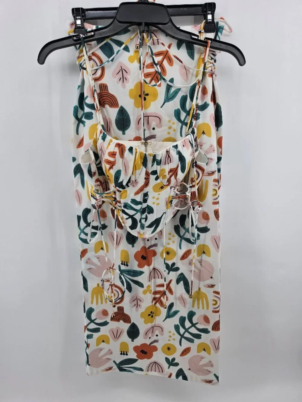 Here Comes the Sun Graziella Floral Crop Top Midi Skirt Matching Set Medium